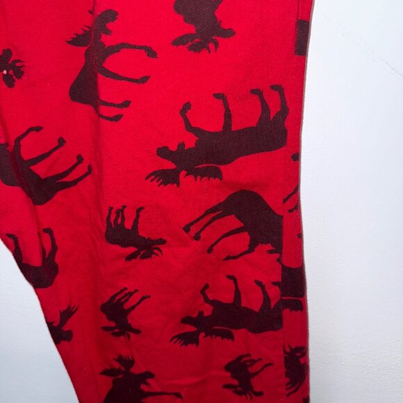Lazy One Red Moose Print Pajama Pants Elastic Waist Cotton Lounge Wear Unisex L - Picture 6 of 6
